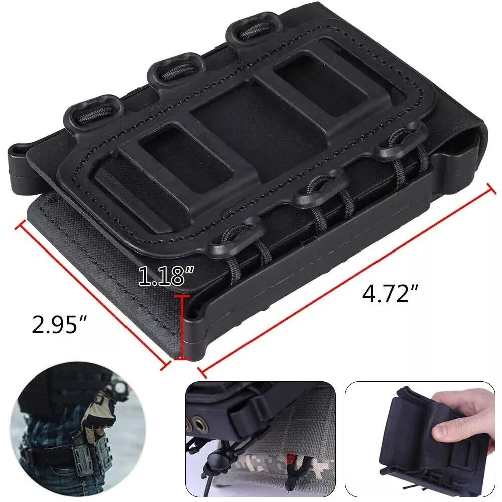 STONESKY Tactical 5.56mm 7.62mm Magazine Pouch with MOLLE Clip and Belt Clip Universal Mag Holder