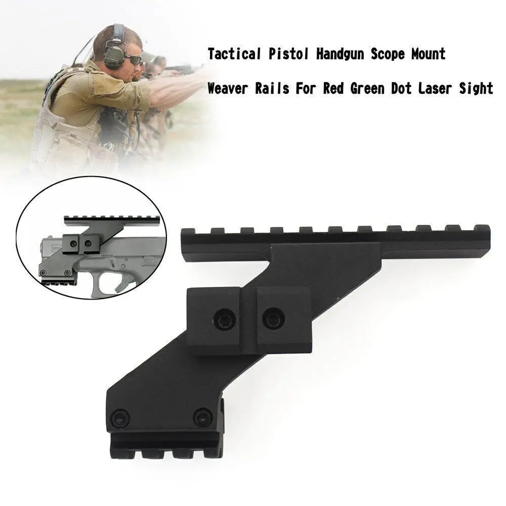 STONESKY Tactical Pistol Handgun Scope Mount with Red Green Dot Laser and Weaver Rails for Hunting