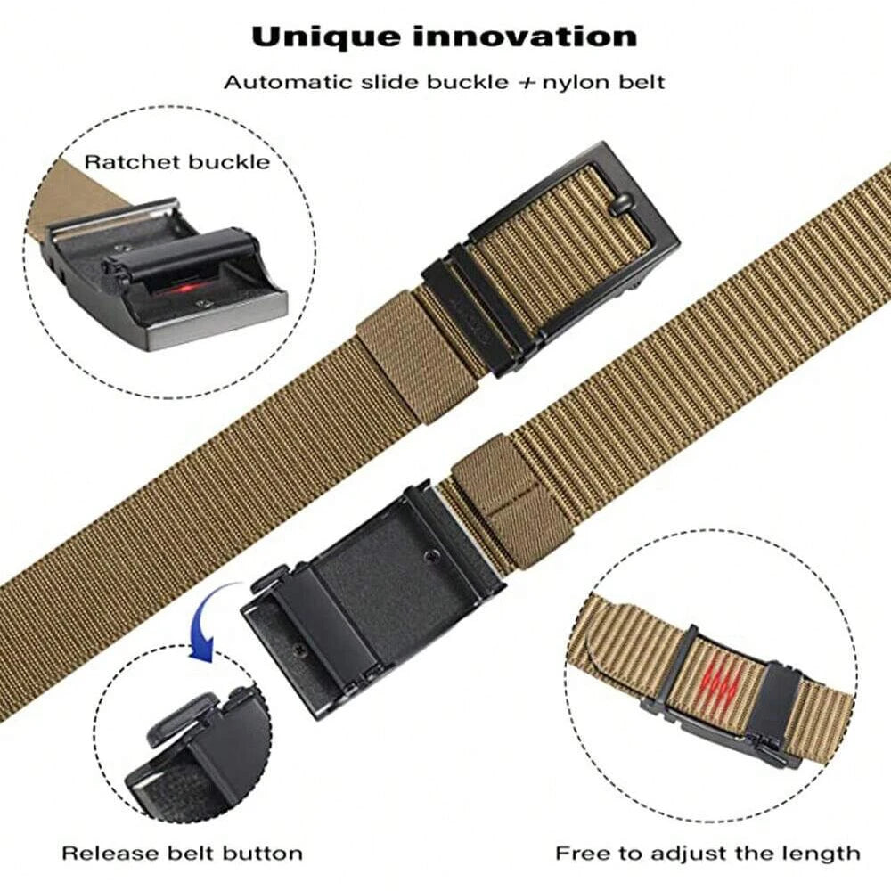 STONESKY 49.2'' Length Alloy Buckle Nylon Belt Outdoor Canvas Adjustable Belt Quick Release Gun Belt