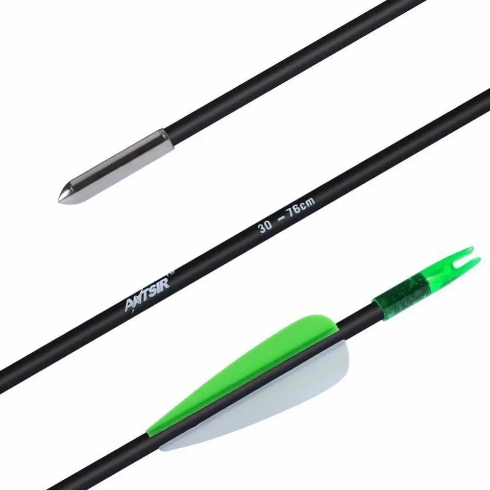 STONESKY High-Quality Fiberglass Arrows for Recurve Bow Hunting - Pack of 12 with 700 Spine and 30 inch Length