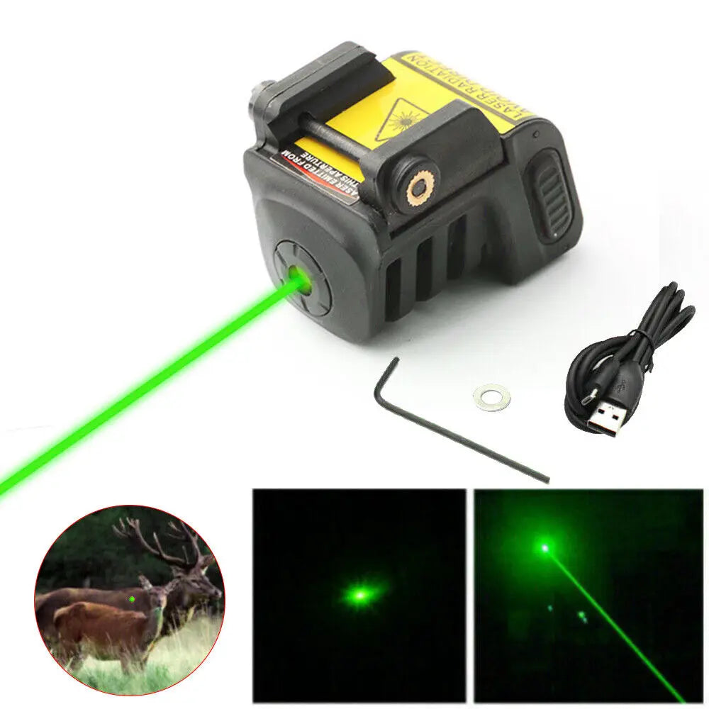 STONESKY Green Laser Sight Pistol Gun Glock Pointer USB Rechargeable Beam 17 18c 19 21 26 red dot sight