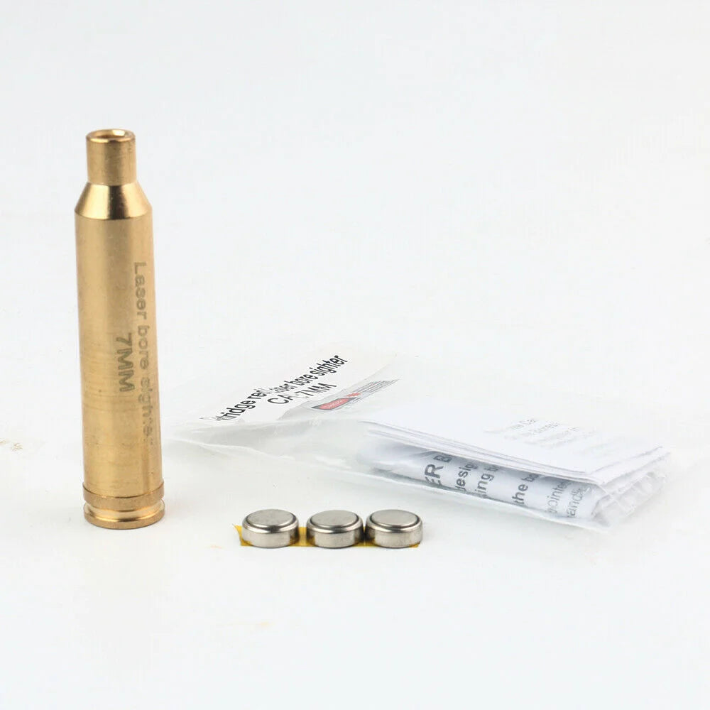 STONESKY Cartridge Red Dot Laser Bore Sighter Brass Bore Sighter 7MM Boresight Batteries laser potente