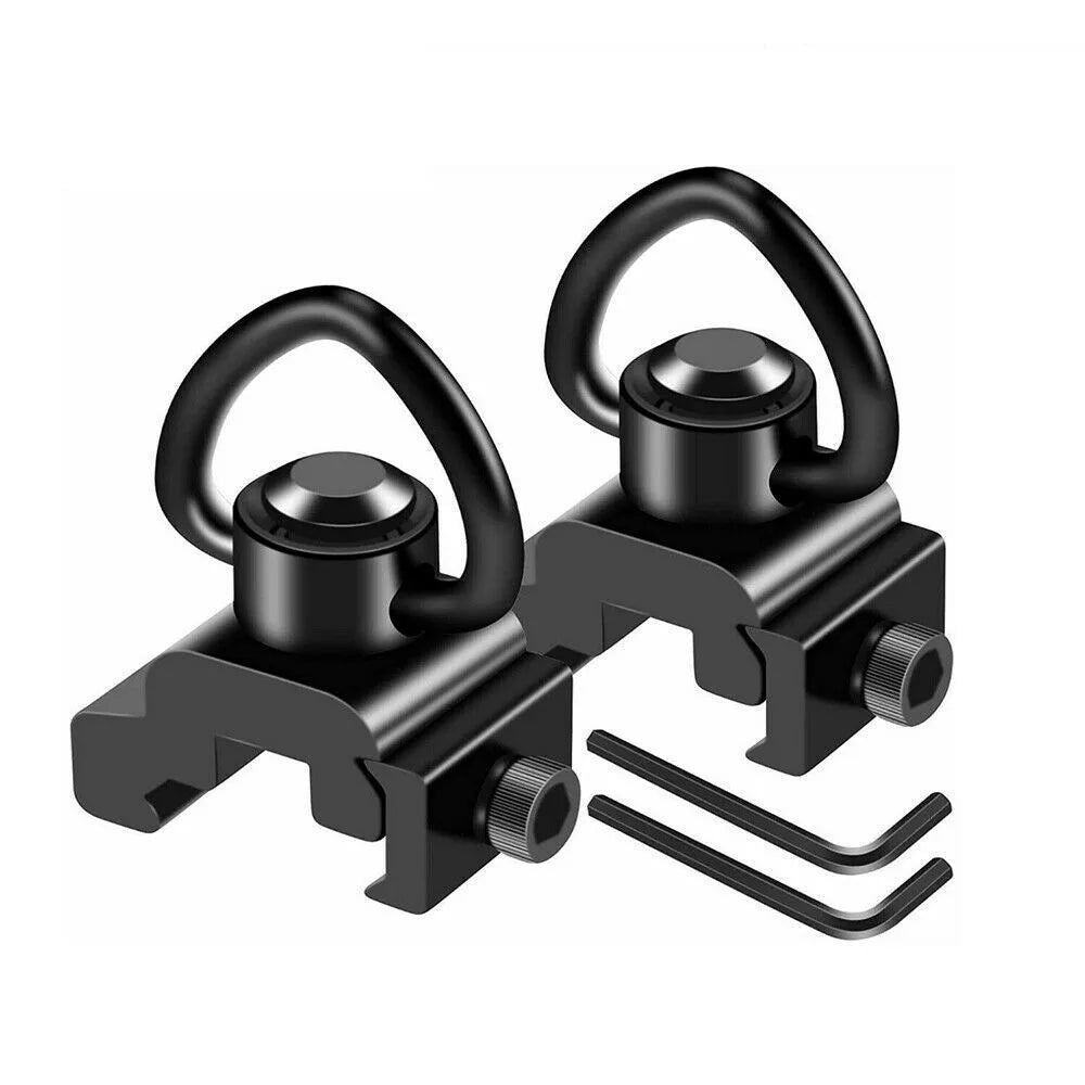 STONESKY 2pcs Quick Release Detach QD Sling Swivel Attachment w/20mm Picatinny Rail Mount