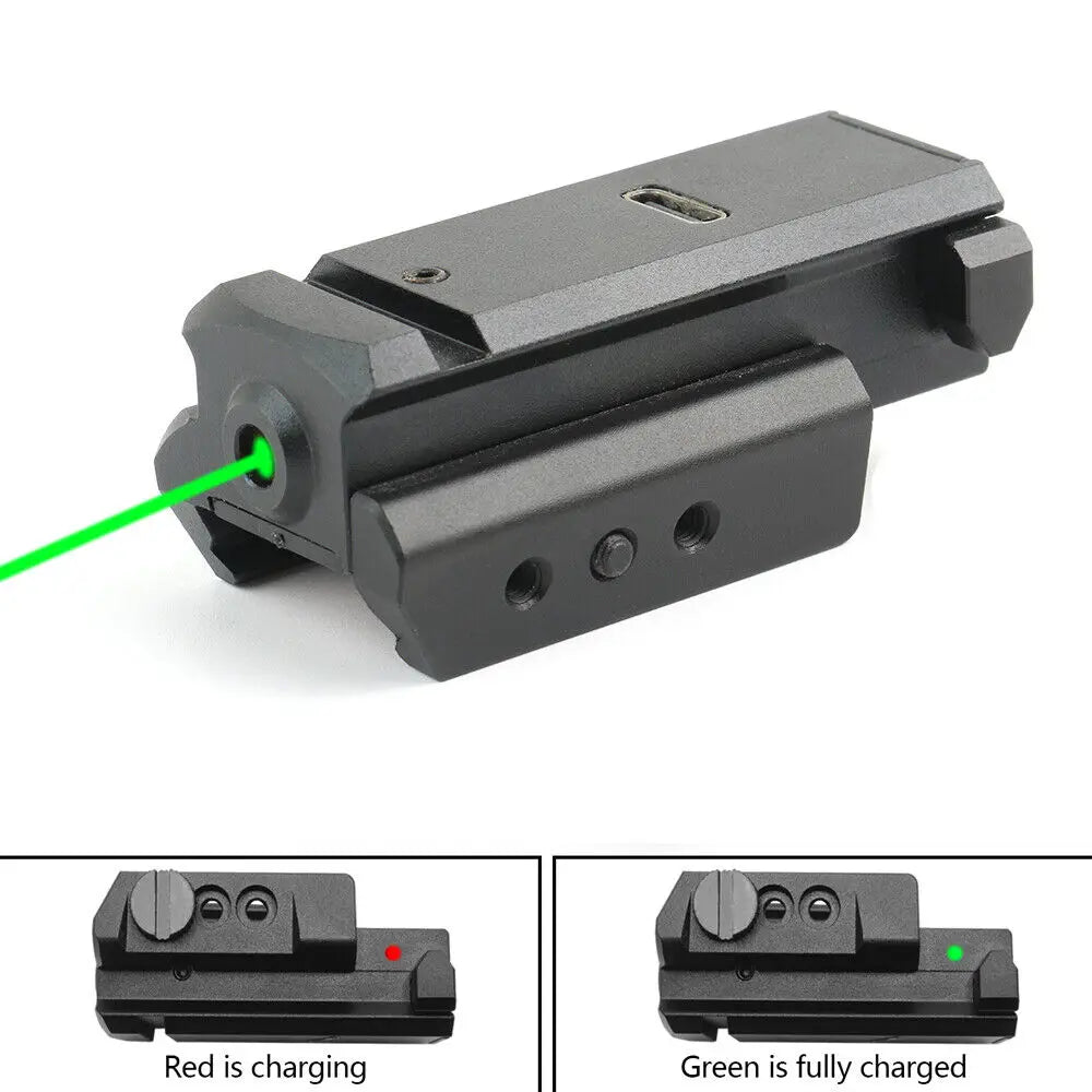 STONESKY Green Laser Dot Sight USB rechargeable Lower hanging sight For 21mm Rail Mount for hunting