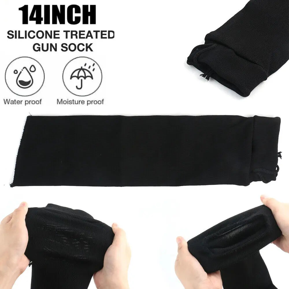 STONESKY 16X4 inch Cover Gun Socks Case Protection Storge Sleeve Silicone Treated Black hunt accessories