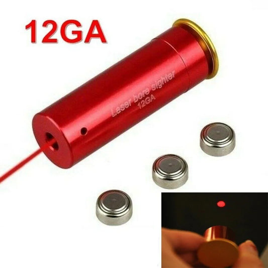 STONESKY 12GA  Red Laser Bore Sight Gauge Barrel Cartridge Laser Boresighter for Shotguns