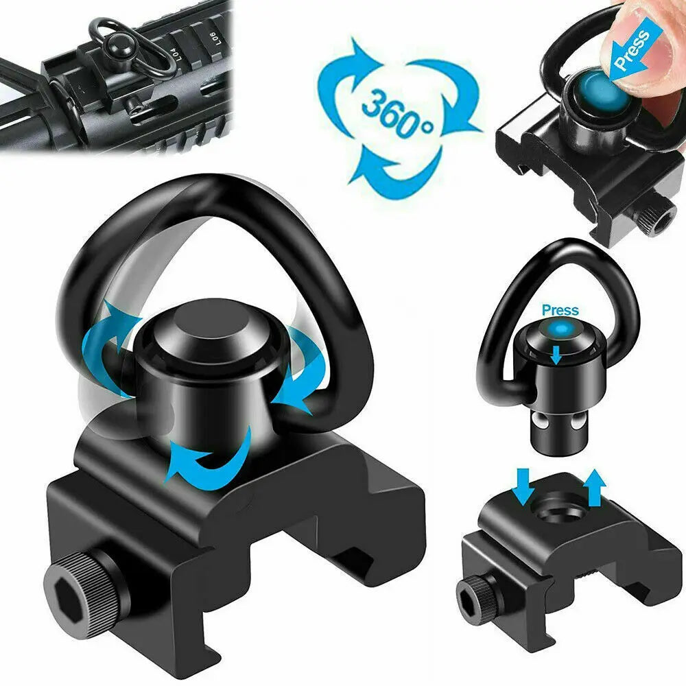 STONESKY 2pcs Quick Release Detach QD Sling Swivel Attachment w/20mm Picatinny Rail Mount