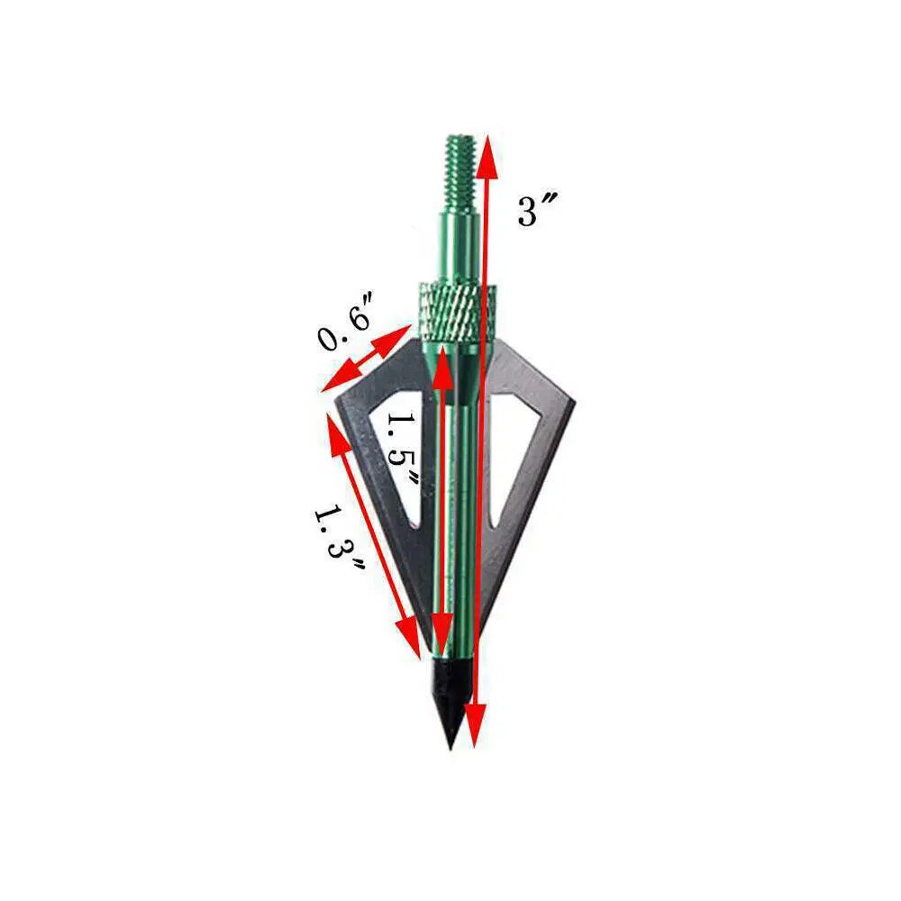 STONESKY 12Pcs 3 Blade Arrowheads Hunting Archery 100 Grain Expandable Broadheads W/ Box Crossbow Broadheads