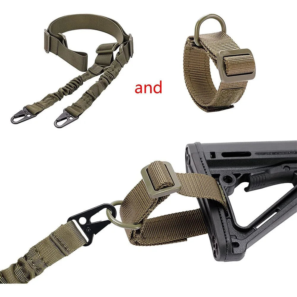 STONESKY 2 Point Sling QD Swivel Rifle Tactical Gun D Ring Sling Strap + 2Pcs MLOK Swivel