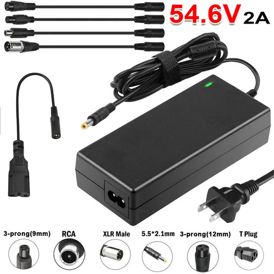 StoneSky Universal 6 in 1 54.6V 2A Charger Adapter For 48V Li-ion Battery Ebike Scooter