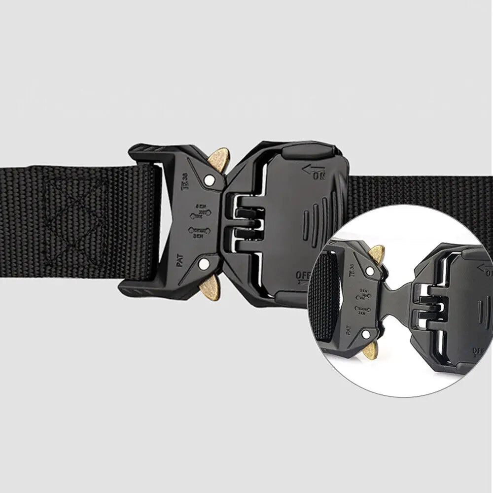 STONESKY Men's Tactical Nylon Hunting Belt Adjustable Alloy Buckle Sports Belt Quick Release Belt