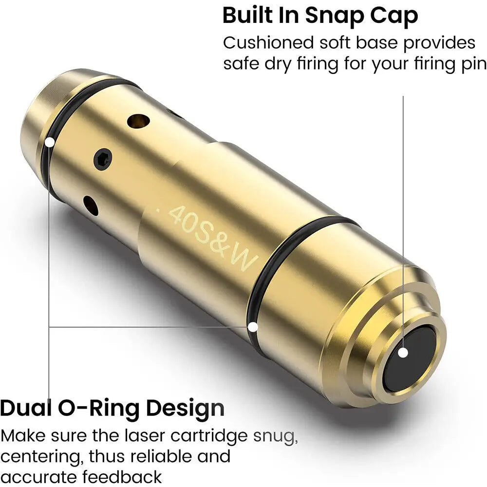 STONESKY 40S&W Red Laser Bore Sight Cartridge Shooting Training Boresighter & 9 Battery for Riflescopes