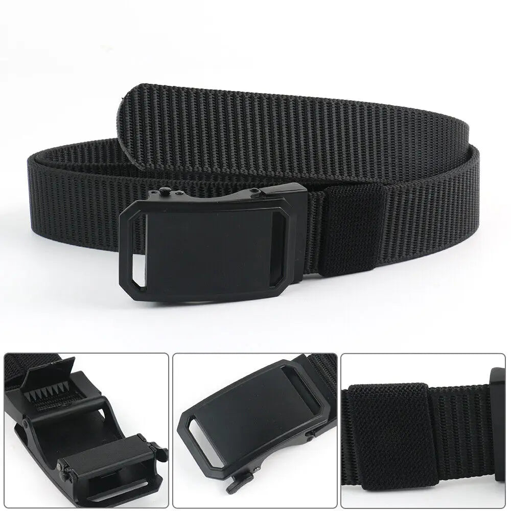 STONESKY Men's Belt Alloy Automatic Buckle Canvas Belt Quick Release Gun hunting accessories