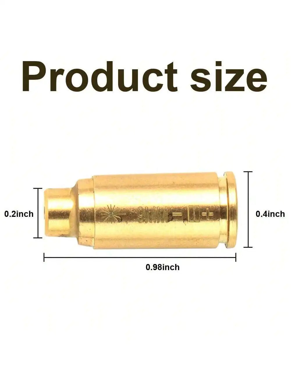 STONESKY Brass CAL 9mm Red Laser Bore Sight Cartridge Bullet Shap Boresighter w/6 Battery