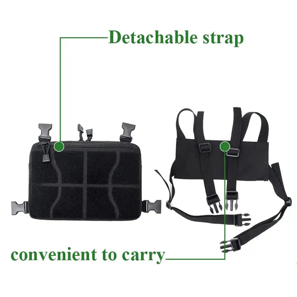 STONESKY Multifunctional Combat Chest Rig Concealed Front Pouch Bag Recon Kit Pack Molle Tools Bag