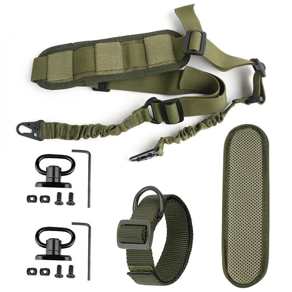 STONESKY 2 Point Sling QD Swivel Rifle Tactical Gun D Ring Sling Strap + 2Pcs MLOK Swivel