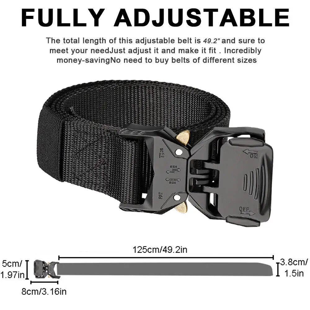 STONESKY Men's Tactical Nylon Hunting Belt Adjustable Alloy Buckle Sports Belt Quick Release Belt