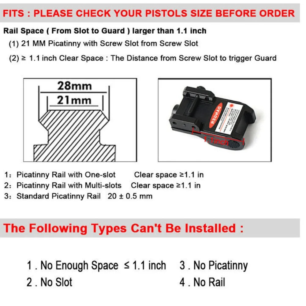 STONESKY Recharging Red Laser Sight For Glock 17 19 34 Taurus G2 G3 Sig Sauer P226 for Hunting