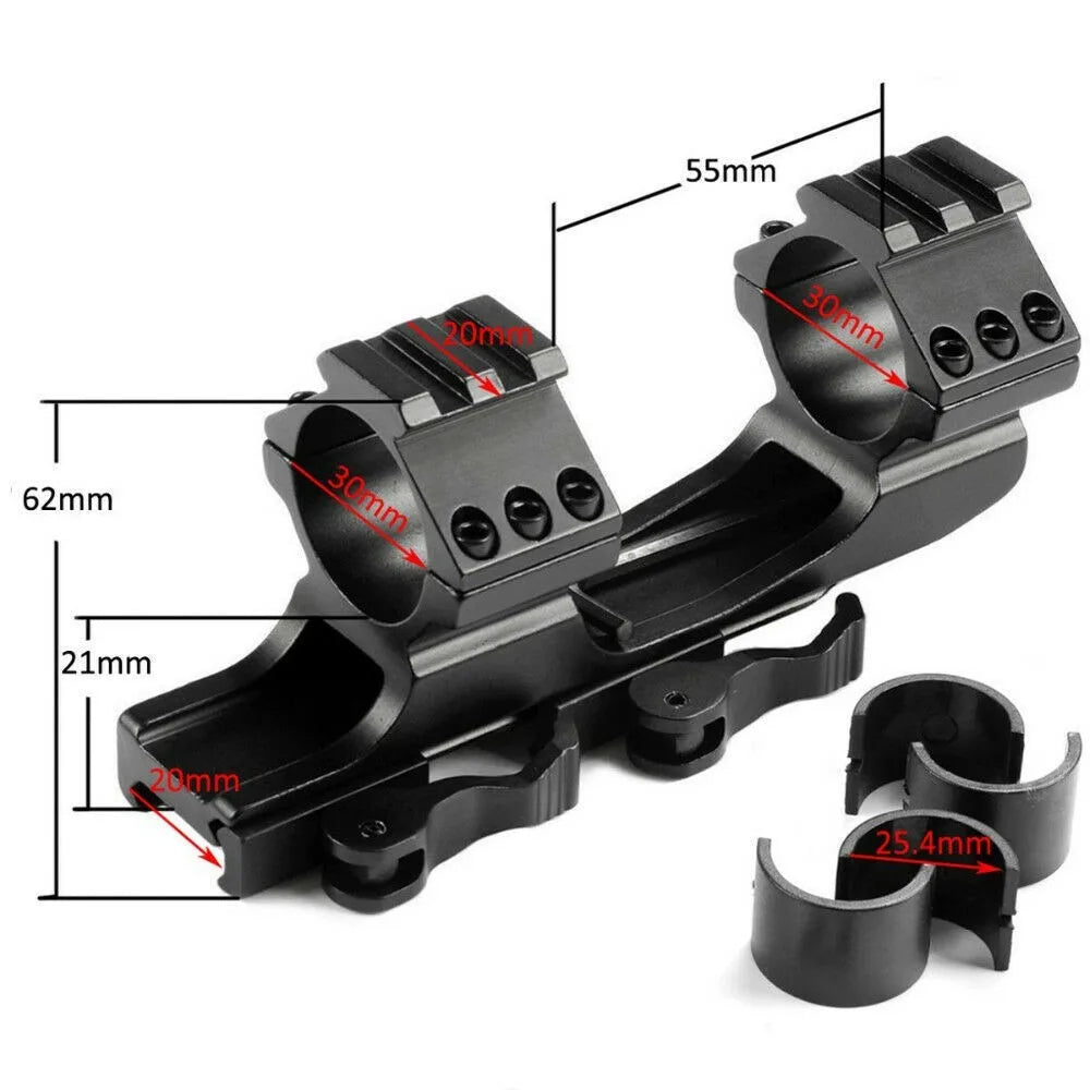 STONESKY RIFLE Quick Release One Piece Scope Mounts 1"/30mm QD Cantilever Picatinny Sight Rings