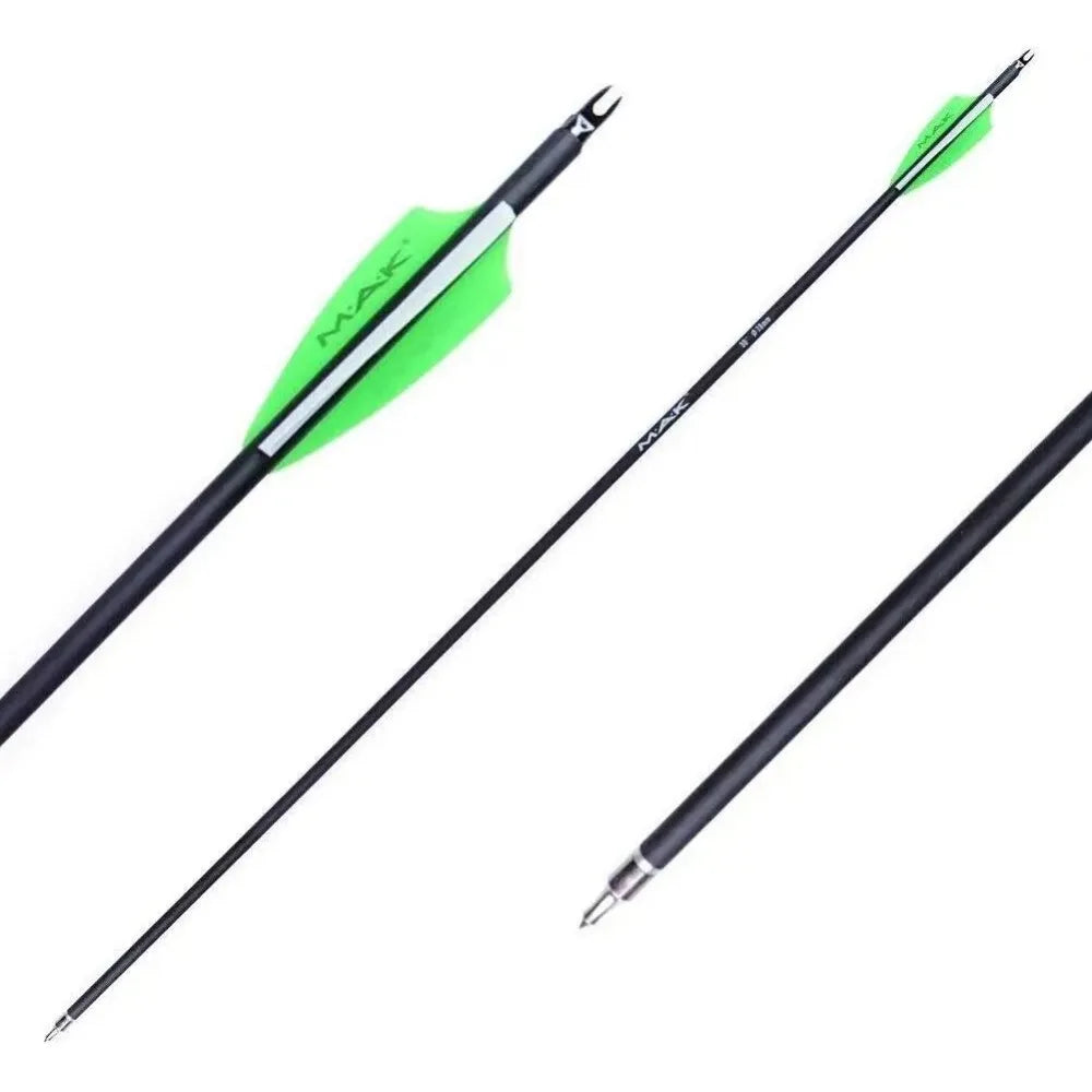 STONESKY Drop Shipping 12Pcs 30" Archery Carbon Arrows Hunting Target spine 500 OD 7.8mm - Recurve Bows For Compound Bow Hunting