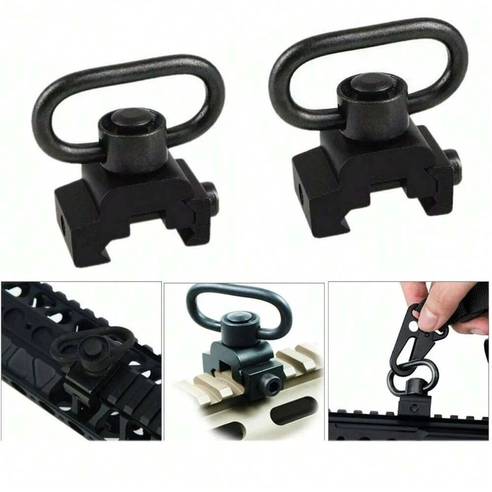 STONESKY 2Pcs Heavy Duty QD Quick Release Detach Push Button Rifle Mount Swivel Sling Adapter