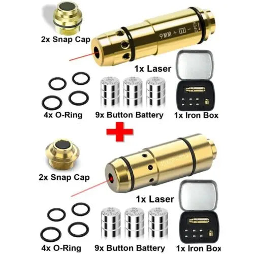 STONESKY 9mm/380ACP/40S&W High Performance Laser Training Bullet Dry Fire Cartridge Tactical Red Dot Laser