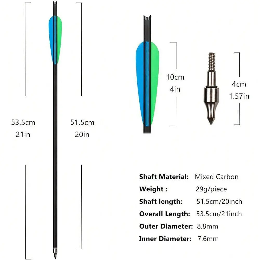 STONESKY Ultra-precise RIFLE Scope with 12Pcs 20 Inch Carbon Crossbow Bolt Arrows for Archery Hunting