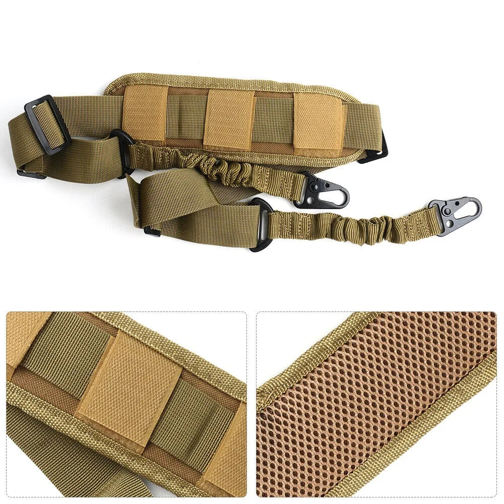 STONESKY Tactical Two Point Quick Release Rifle Gun Sling Strap Bungee with Soft Shoulder Pad