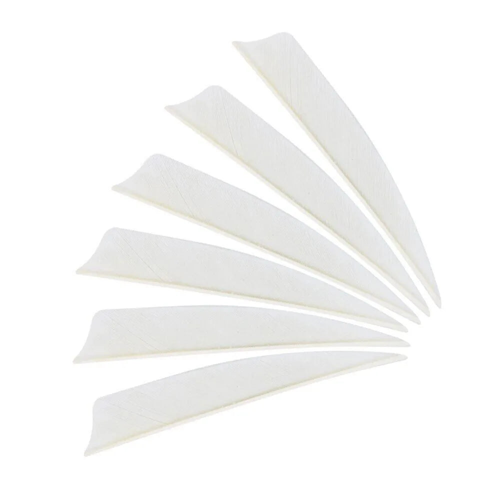 STONESKY 30Pcs 5'' DIY Natural Turkey Arrow Feather Archery Hunting Bow Shield Feather Arrow White