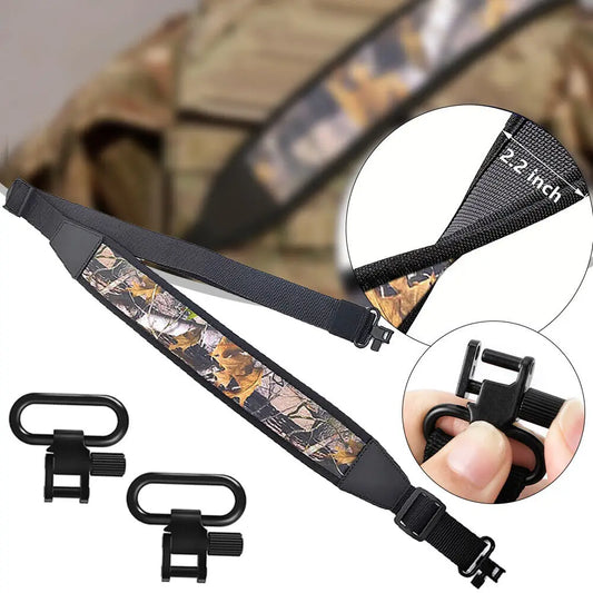 STONESKY Adjustable Rifle Sling with Swivels & Padded Neoprene Shoulder Strap - Camouflage Hunting Accessory