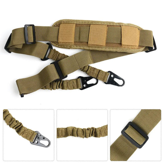 STONESKY Tactical Two Point Quick Release Rifle Gun Sling Strap Bungee with Soft Shoulder Pad