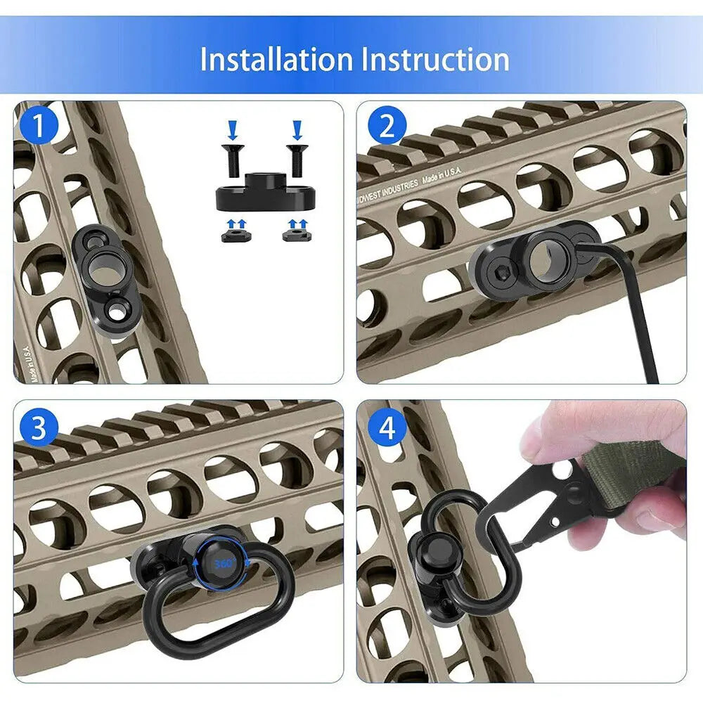 STONESKY Adjustable and Durable Tactical 2 Point Rifle Strap with QD Sling Swivel Adapter and D Ring