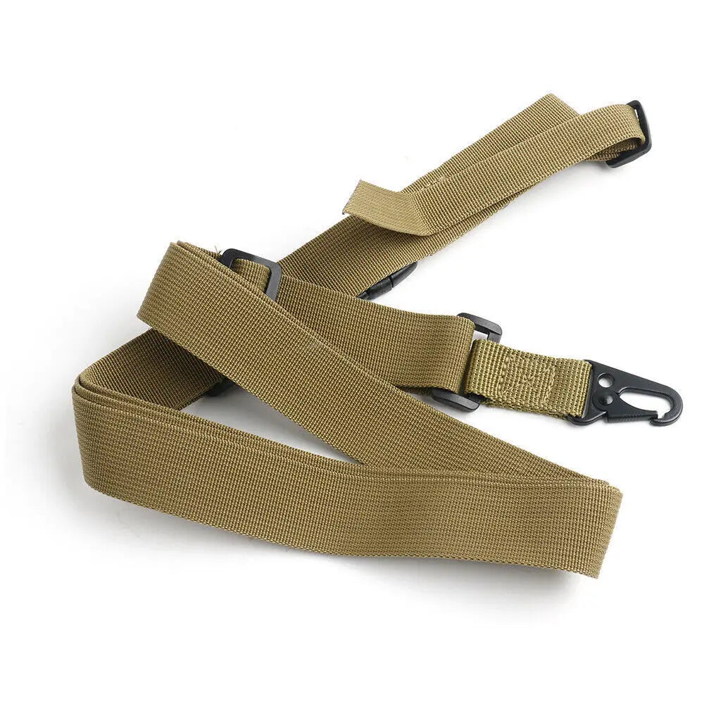 STONESKY Three Point Rifle Sling Tactical Gun Sling Military 3 Point Bungee Brown Gun Strap