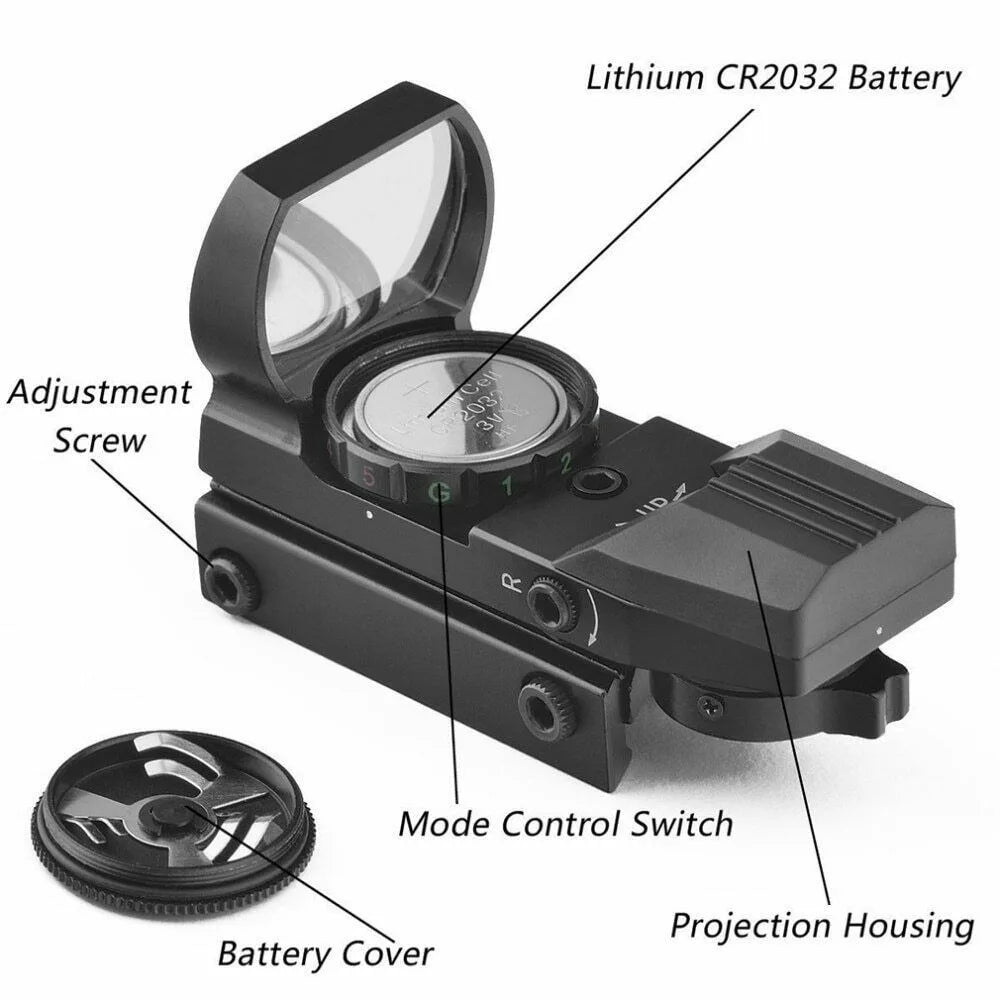 STONESKY Red Green Dot Reflex Sight Scope w/ Green Laser Holographic Illuminated Hunting Accessory