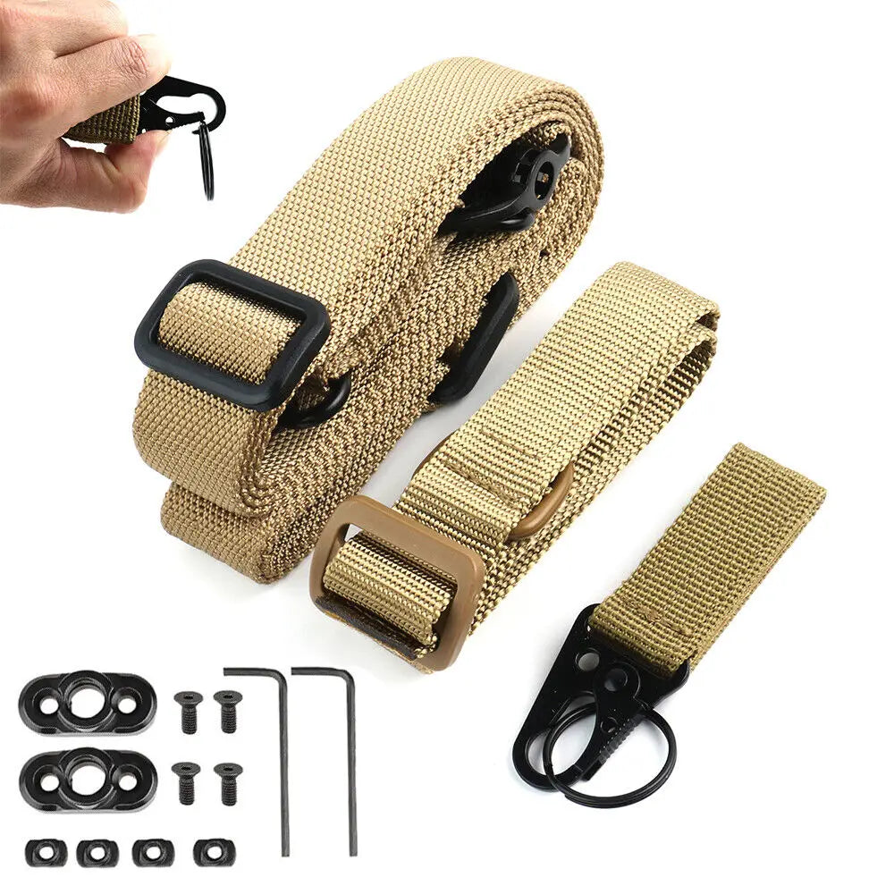 STONESKY Rifle Sling 2 Point Multi Mission Rifle Sling Quick Adjust Gun Strap W/ QD Swivels + D Ring