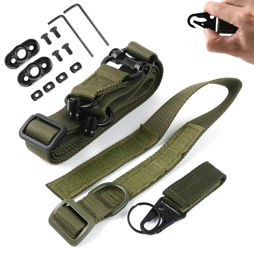 STONESKY Rifle Sling 2 Point Multi Mission Rifle Sling Quick Adjust Gun Strap W/ QD Swivels + D Ring