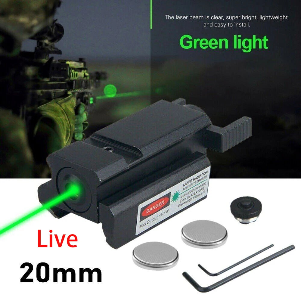 STONESKY Compact RIFLE Tactical Green Dot Laser Sight for Target Shooting and Hunting with Low Profile Handgun Rifle