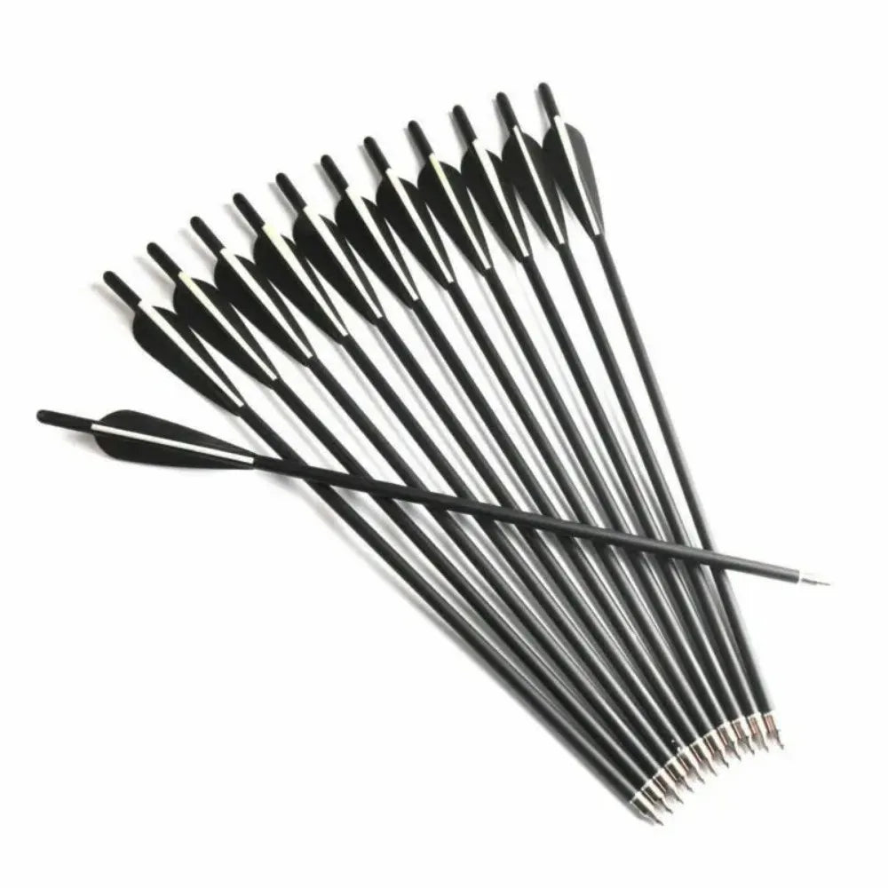 STONESKY Drop Ship 12Pcs 17" Mixed Carbon Crossbow Bolts Archery Arrows OD8.8mm W/Replaceable Tips For Hunting