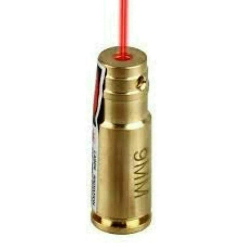 STONESKY Brass CAL 9mm Red Laser Bore Sight Cartridge Bullet Shap Boresighter w/ Battery spotting scope for rifle hunting