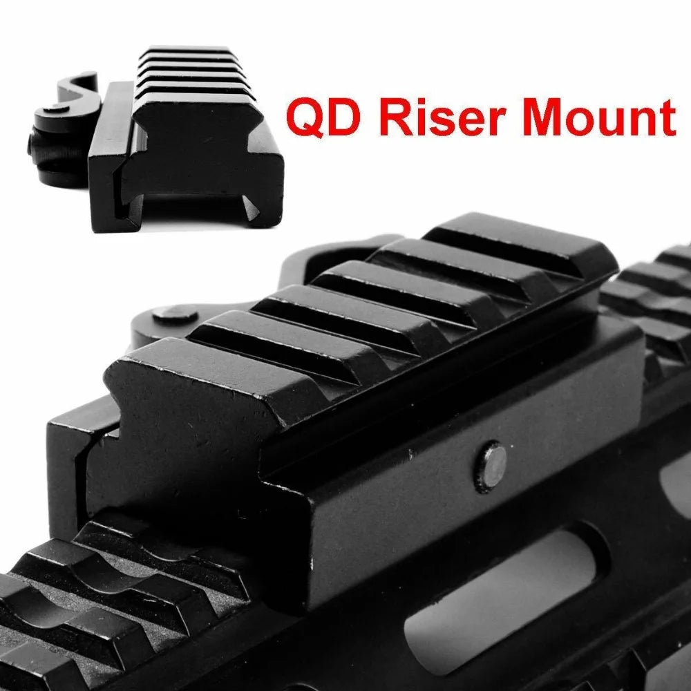 STONESKY 5-Slot Quick Release Detach QR QD 1/2" Riser Mount for 20mm Picatinny Rail - Compatible with Most Hunting Riflescopes