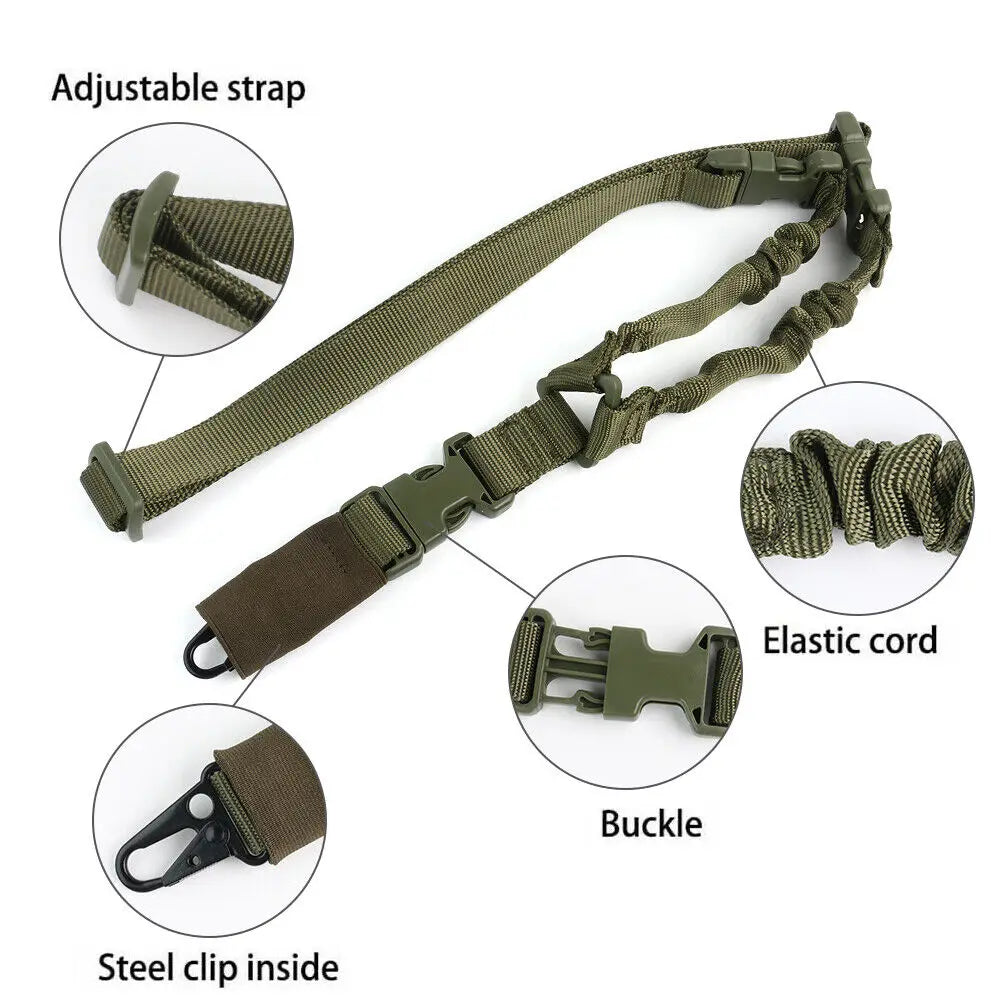 STONESKY One Single Point Sling Strap Bungee Rifle Gun Sling with Shoulder Pad hunting accessories