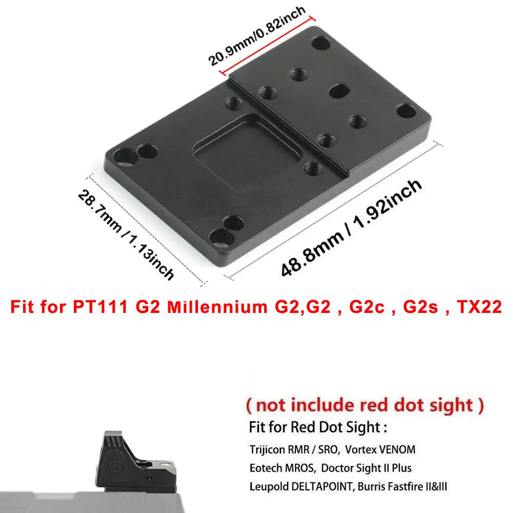 STONESKY Tactics Optic Base Mount Plate For Taurus Millennium PT111 G2 G2c G2s G3 Red Dot Sight