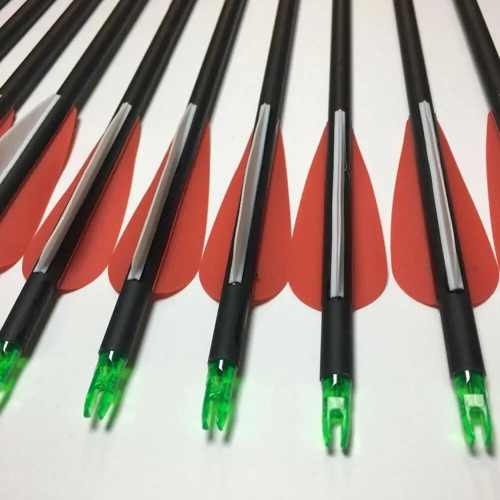 STONESKY 12 pcs Drop Shipping Carbon Arrows for Hunting, OD 7.8mm and Spine 500 with 30 inch Length