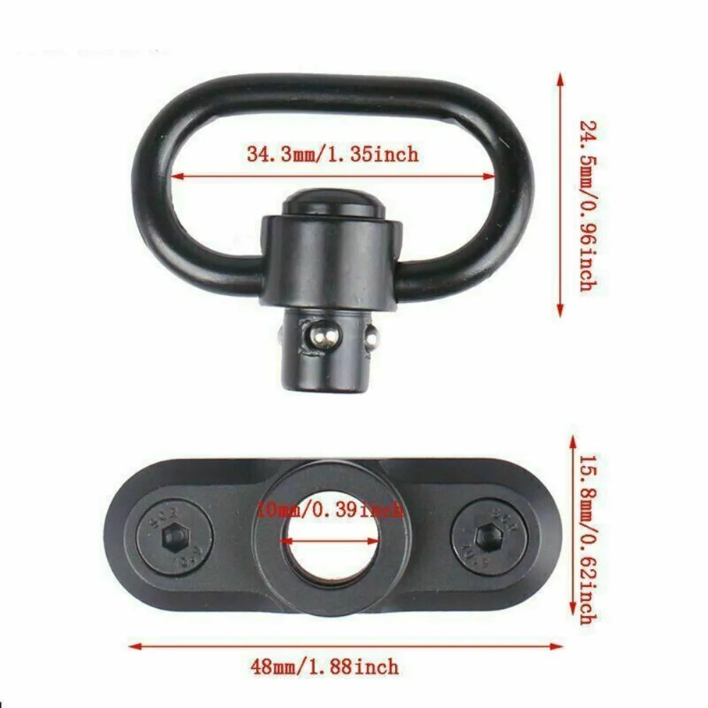 STONESKY 2 Pack M-LOK MLOK Quick Release Sling Mount Push Button QD Sling Swivel Mount Adaptor