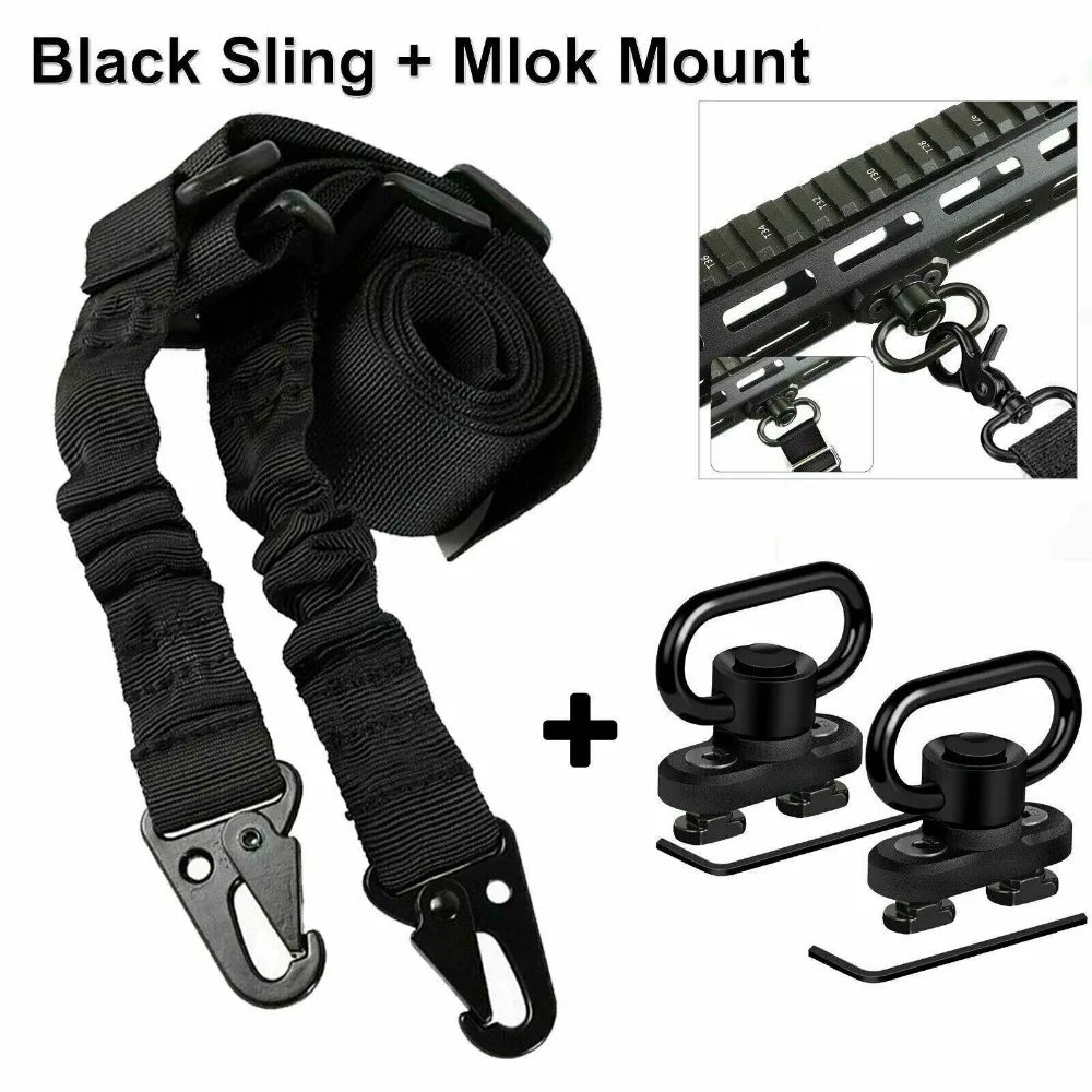 STONESKY Upgrade Your Hunting Experience with 2Pcs M-Lok QD Sling Mount and 2 Point Sling Strap for MLOK Rail – Easy to install and Use