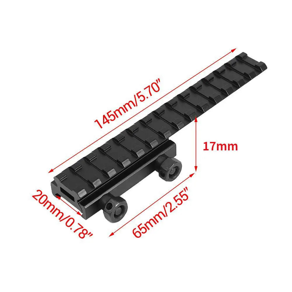 STONESKY Tactical Scope Mount Base Flattop Riser Extended Long Pour 20mm Picatinny Weaver Rail US