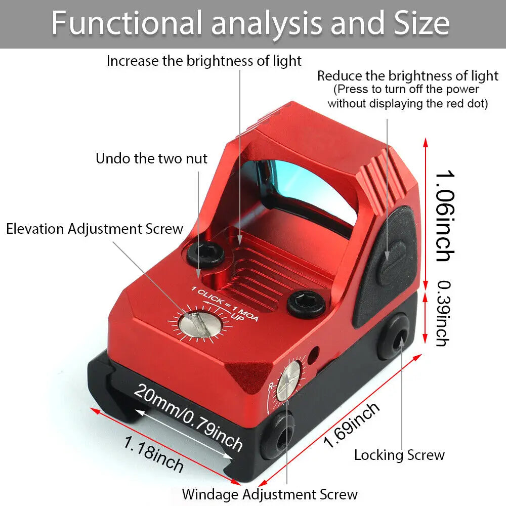 STONESKY Tactical Red Dot Sight RMR Sight Scope Collimator For 20/22mm Picatinny Rail for Hunting