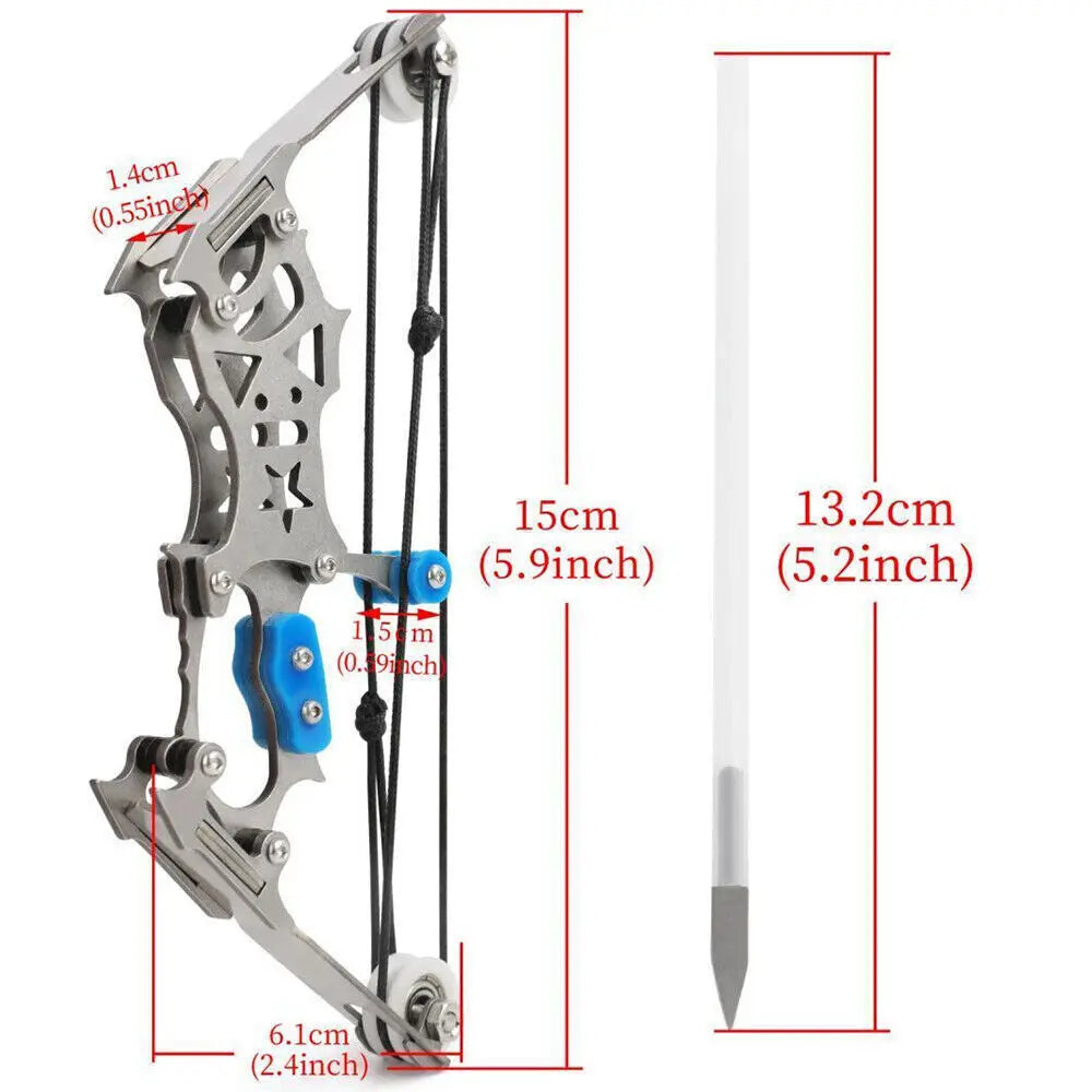 STONESKY 5.9inch Mini Compound Bow Kit Arrows Target Shooting Archery Toy w/ 12 Arrows bows US