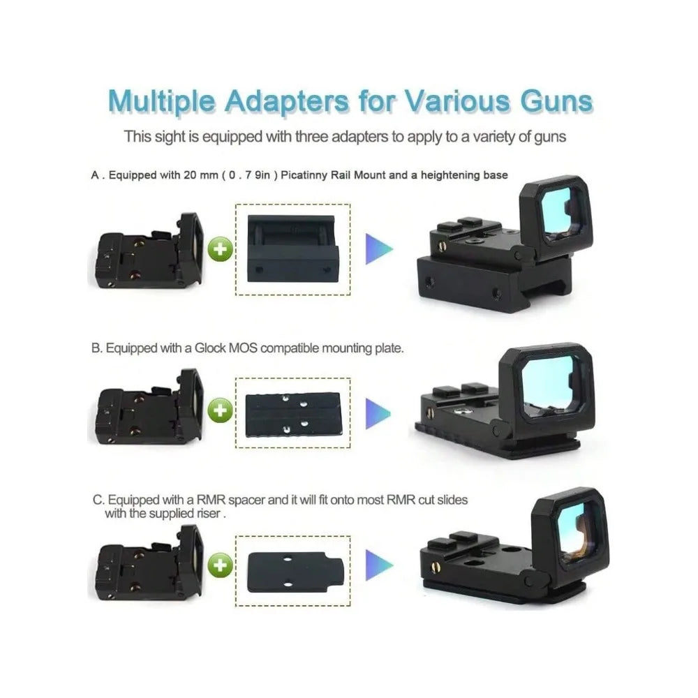 STONESKY Precision Riflescopes with Folding Flip Up Red Dot Sight and Holographic Reflex Sight for G MOS & Rifle