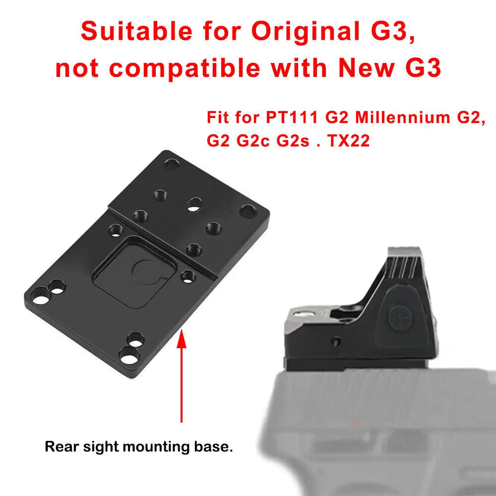 STONESKY Tactics Optic Base Mount Plate For Taurus Millennium PT111 G2 G2c G2s G3 Red Dot Sight